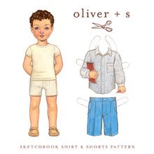 Load image into Gallery viewer, Sketchbook Shirt and Shorts Pattern - Oliver and S