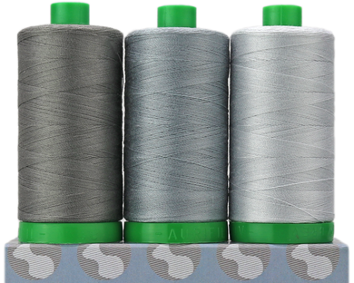 Aurifil Gray Color Builders 3 pack - 40 wt Cotton thread