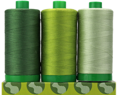 Aurifil Green Color Builders 3 pack - 40 wt Cotton thread