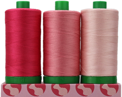 Aurifil Pink Color Builders 3 pack - 40 wt Cotton thread