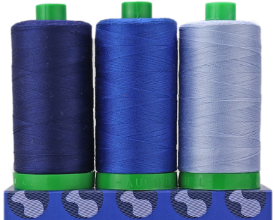 Aurifil Blue Color Builders 3 pack - 40 wt Cotton thread