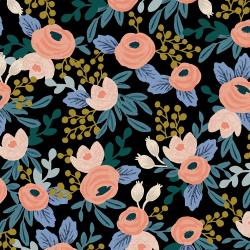 Garden Party Rosa - Black - Cotton and Steel - Rifle Paper Co. - Canvas - RP251.BKUC