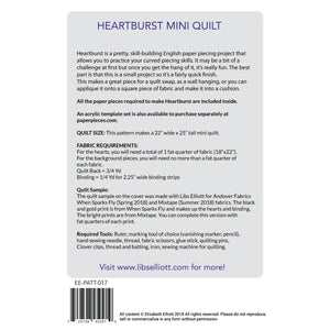Heartburst EPP Quilt Kit (Cardstock Templates) - Libs Elliott