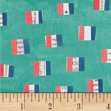 French Flags in Aqua - Windham - Carrie Bloomston - Wonder - 50518-3
