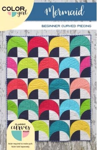 Mermaid Beginner Curved Piecing Pattern by Color Girl Quilts
