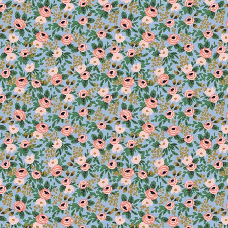 Rosa - Chambray Metallic - Cotton and Steel - Rifle Paper Co. - Garden Party - RP305.CH4M